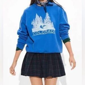American Eagle Blue Colorado  pull over Sweater XXS oversized cotton blend